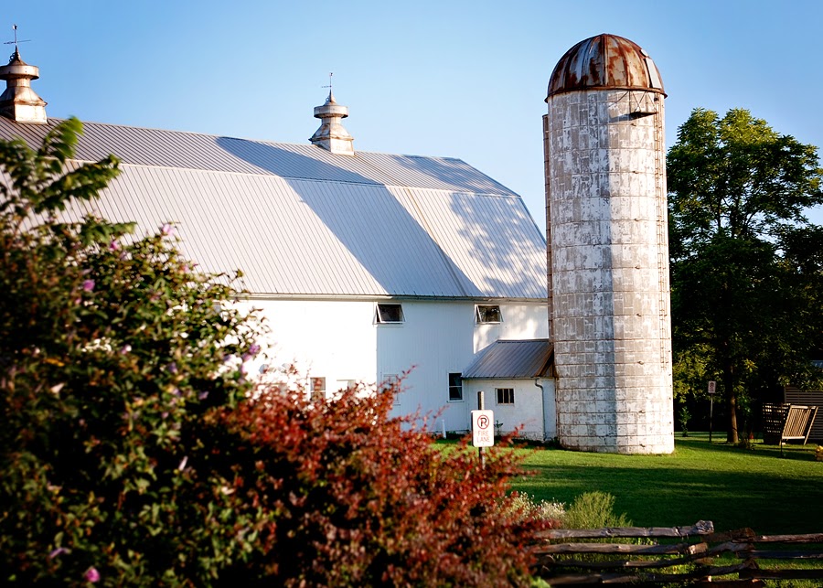 outside barn with silo